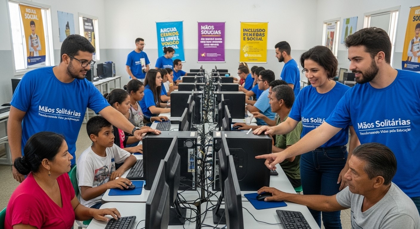 Pessoa aprendendo a usar um computador